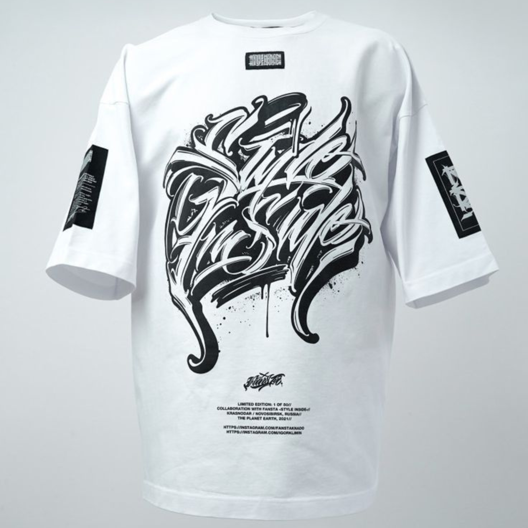 Vintage band t-shirt with distressed print effect in navy blue